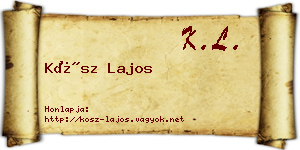 Kósz Lajos névjegykártya