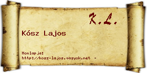 Kósz Lajos névjegykártya