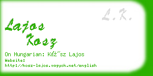 lajos kosz business card